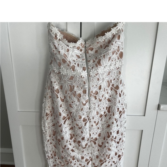 Lulus Key To My Heart White Lace Strapless Bodycon Dress - Picture 3 of 7